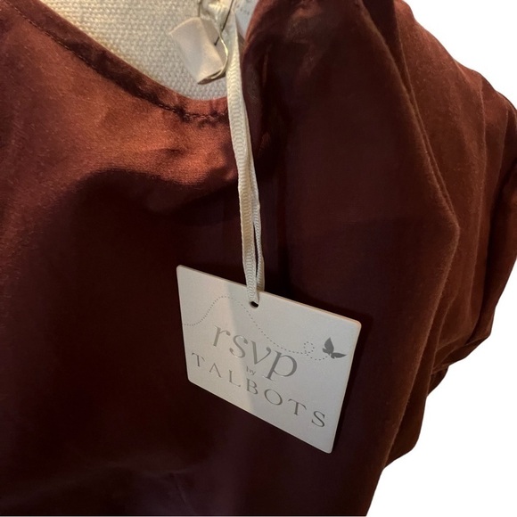 RSVP by Talbots Silk & Cotton Blend Embellished V-neck blouse in Wine Size 1X - Picture 6 of 8